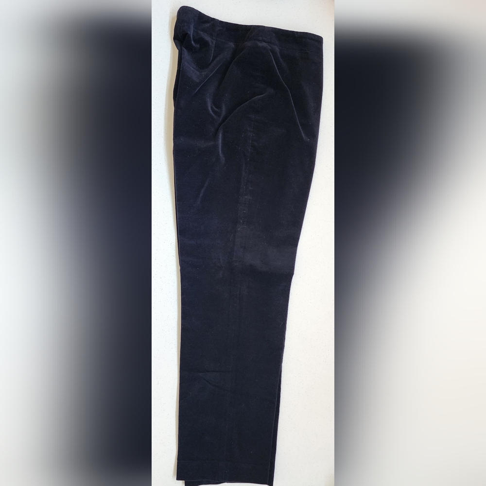 Talbots Women's Classic Side Zip Slim Velvet Pants Size‎ 6 Petite Black 6P